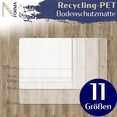 Bodenschutzmatte aus PET für Hartböden - transparent 120x150 cm