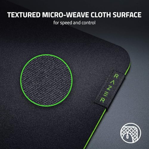 Razer Gigantus V2 Medium - Weiches Gaming-Mauspad für schnelle Spielstile und optimale Kontrolle (360 x 275 x 3mm, Texturierter Stoff aus Mikrogewebe, Rutschfestes Gummi) Schwarz