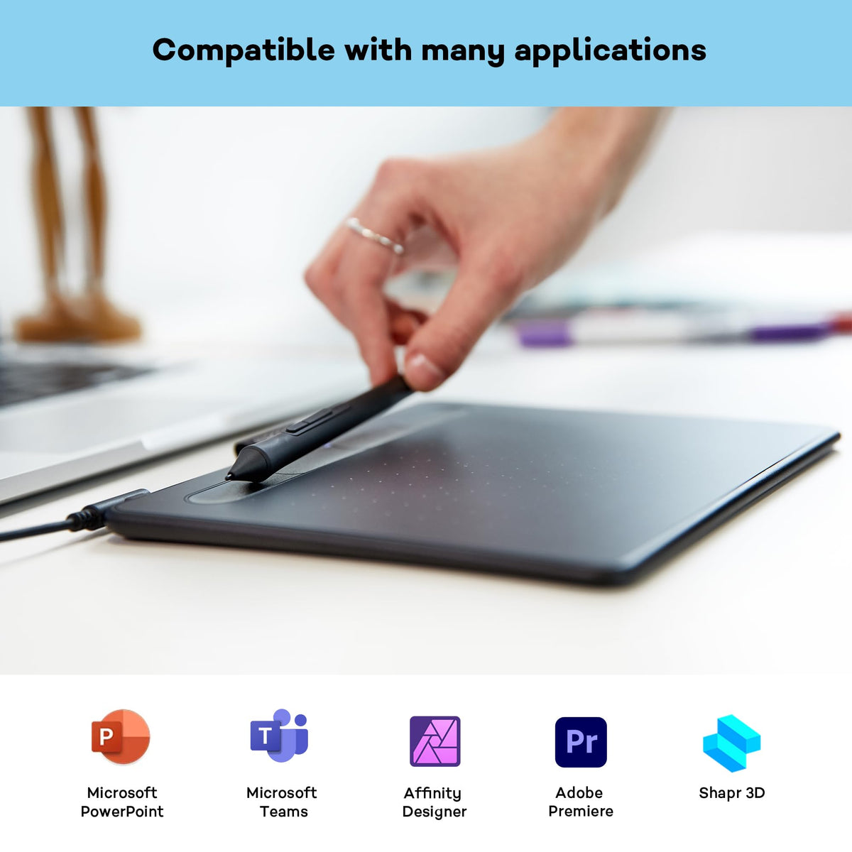 Wacom Intuos S, Stifttablet, inkl. Wacom Pen 4K (batterielos)