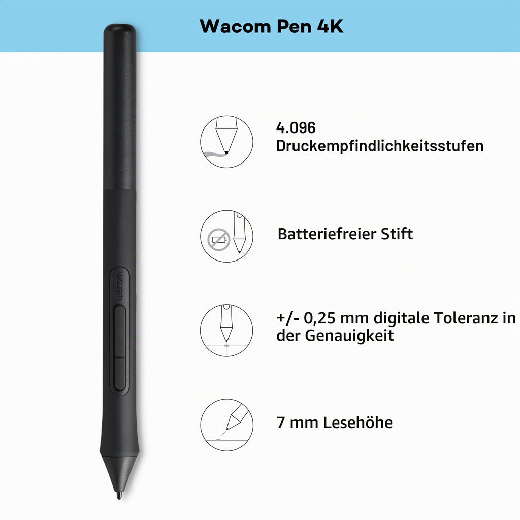 Wacom Intuos S, Stifttablet, inkl. Wacom Pen 4K (batterielos)