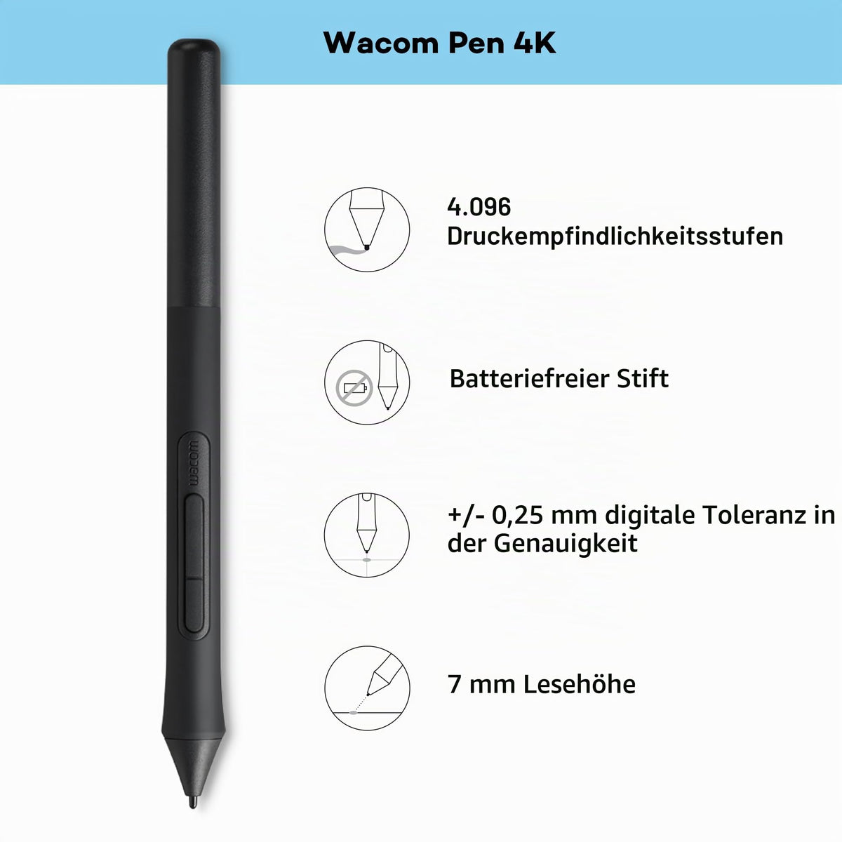 Wacom Intuos S, Stifttablet, inkl. Wacom Pen 4K (batterielos)