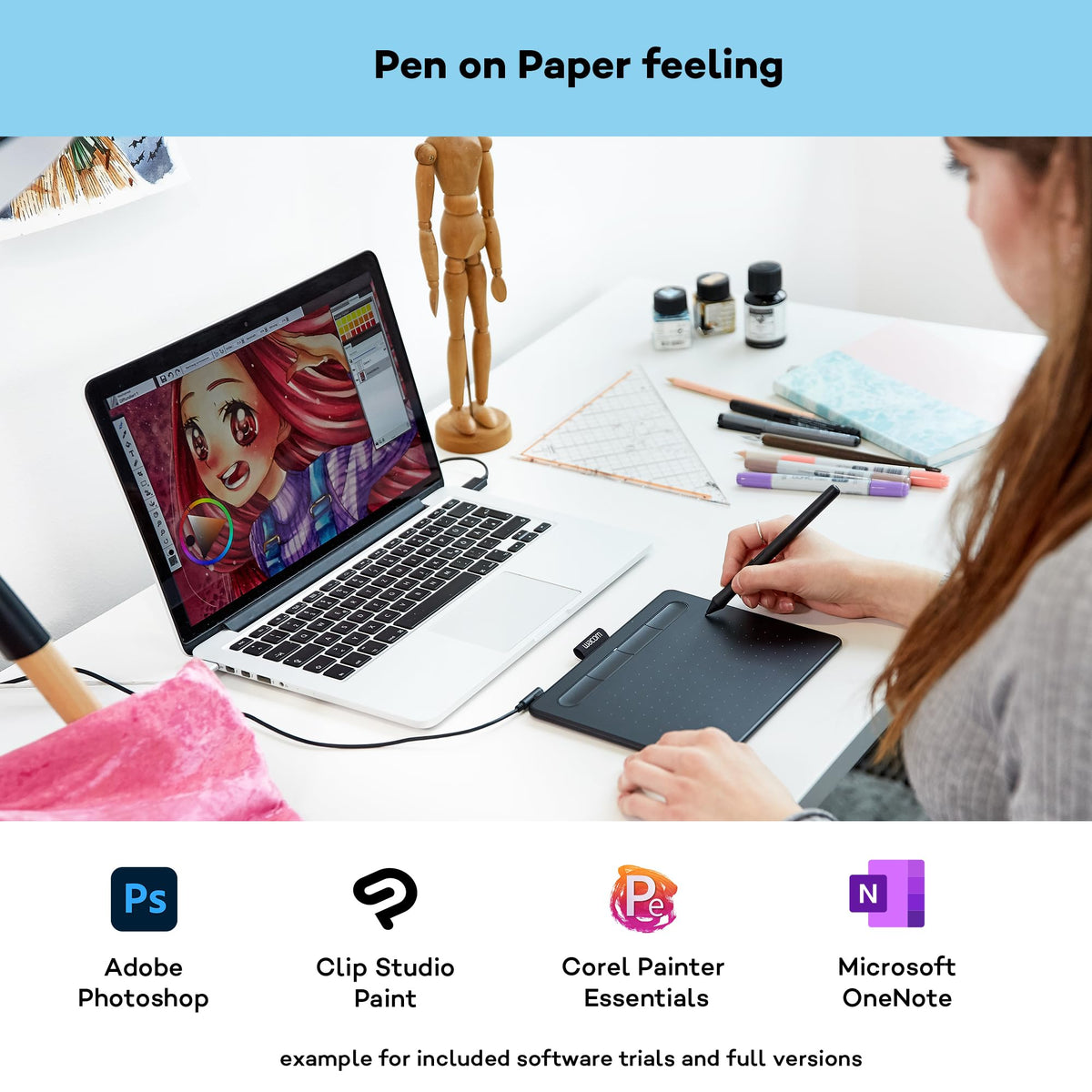 Wacom Intuos S, Stifttablet, inkl. Wacom Pen 4K (batterielos)