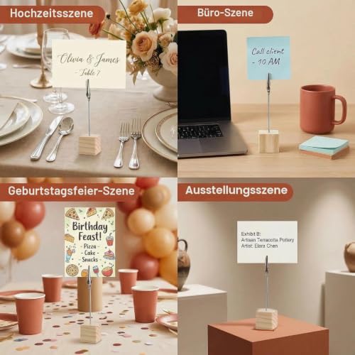 10 Stück Fotohalter Holz Mit Klammern,Memo Clip Halter,Memo Clip Halter Ständer,Holz Fotoständer Postkartenhalter,Fotoständer Mit Klammern,Fotoaufsteller,Für Hausdekoration, Büro, Party, Hochzeits