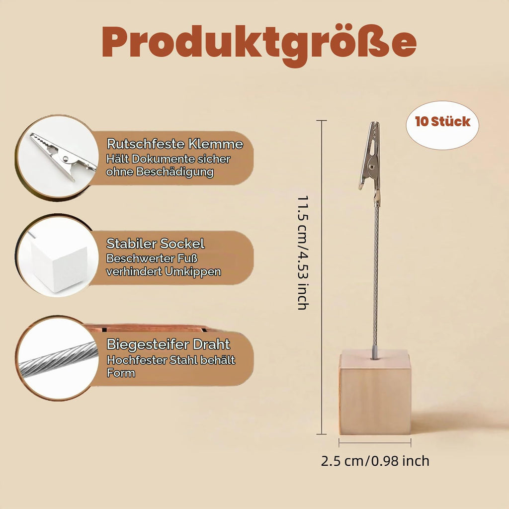 10 Stück Fotohalter Holz Mit Klammern,Memo Clip Halter,Memo Clip Halter Ständer,Holz Fotoständer Postkartenhalter,Fotoständer Mit Klammern,Fotoaufsteller,Für Hausdekoration, Büro, Party, Hochzeits