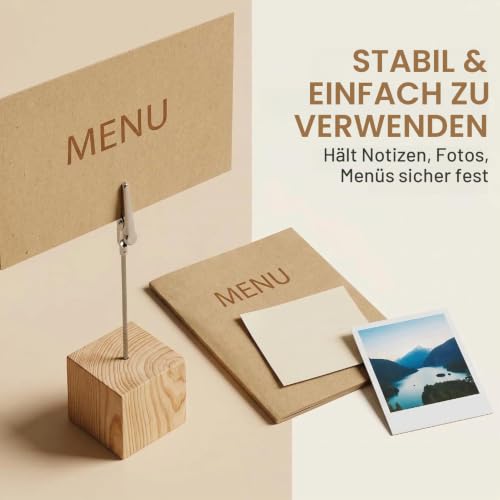 10 Stück Fotohalter Holz Mit Klammern,Memo Clip Halter,Memo Clip Halter Ständer,Holz Fotoständer Postkartenhalter,Fotoständer Mit Klammern,Fotoaufsteller,Für Hausdekoration, Büro, Party, Hochzeits