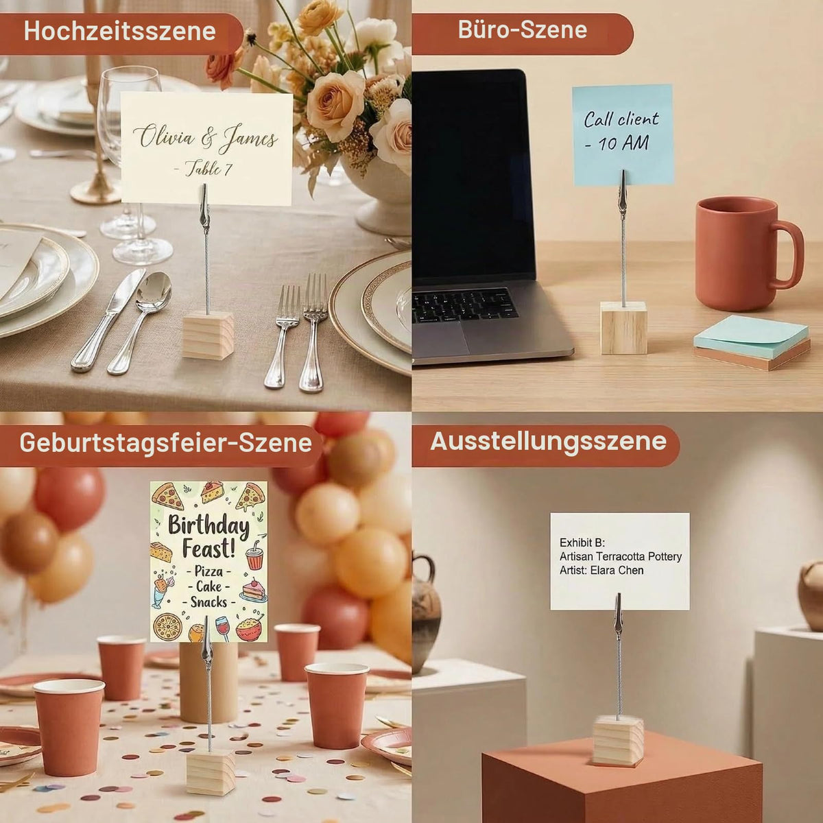 10 Stück Fotohalter Holz Mit Klammern,Memo Clip Halter,Memo Clip Halter Ständer,Holz Fotoständer Postkartenhalter,Fotoständer Mit Klammern,Fotoaufsteller,Für Hausdekoration, Büro, Party, Hochzeits
