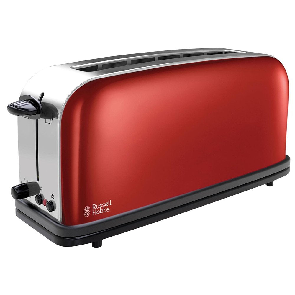 Russell Hobbs Colours+ Toaster, Rot, Langschlitz, Edelstahl, 21391-56