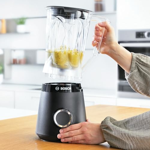 Bosch Standmixer Smoothie Maker, 30.000 U/min, 1200 W, Edelstahl-Klingen, 1,5l Kunststoff-Mixbehälter (Tritan), spülmaschinenfeste Teile, Made in Europe, VitaPower Serie 4 MMB6141B