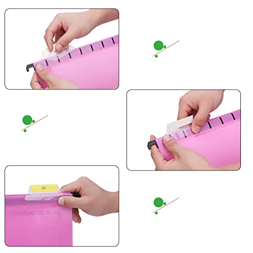 20 Stück PVC Aktenschrank A4 Hängemappen Hängemappen mit Tabs und Einsätzen für Büro, Schule, Desktop-Aktenaufbewahrung, Dateiklassifizierung