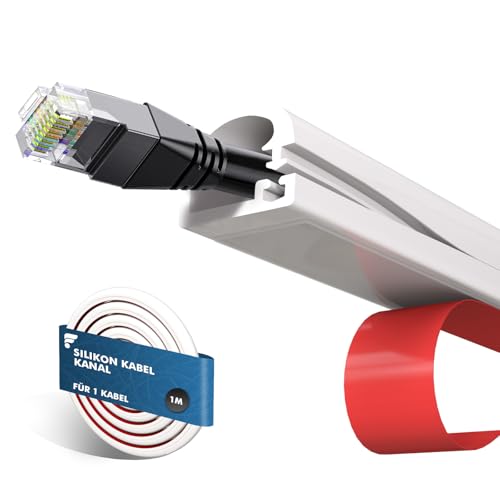 shinfly 1m Mini Kabelkanal Weiß Selbstklebend, Kabelschacht für EIN Kabel