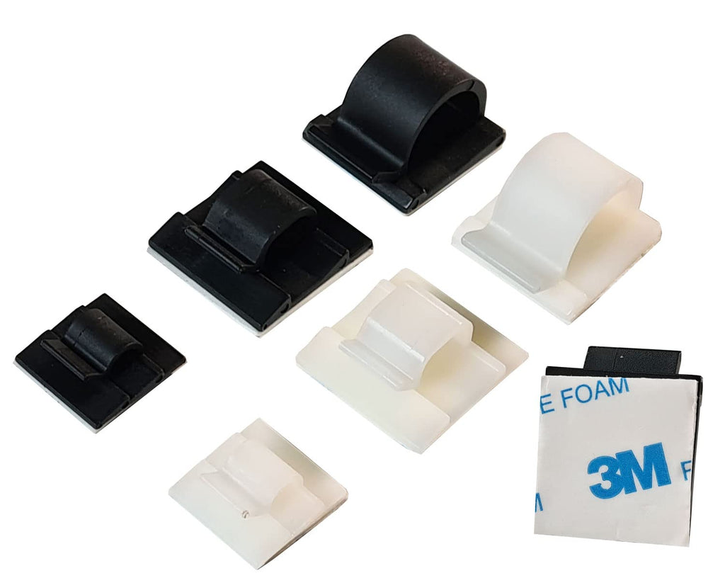 20 Stück Kabelhalter 8mm weiß selbstklebend 3M Kabelclips Kabelführung Kabelmanagement für den Schreibtisch USB Ladekabel Kabelklemmen Stromkabel Audiokabel KFZ