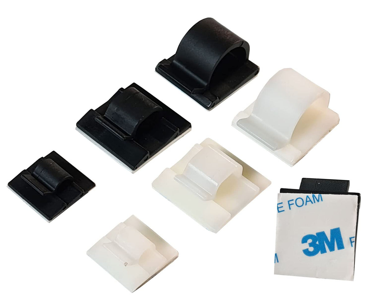 20 Stück Kabelhalter 8mm weiß selbstklebend 3M Kabelclips Kabelführung Kabelmanagement für den Schreibtisch USB Ladekabel Kabelklemmen Stromkabel Audiokabel KFZ