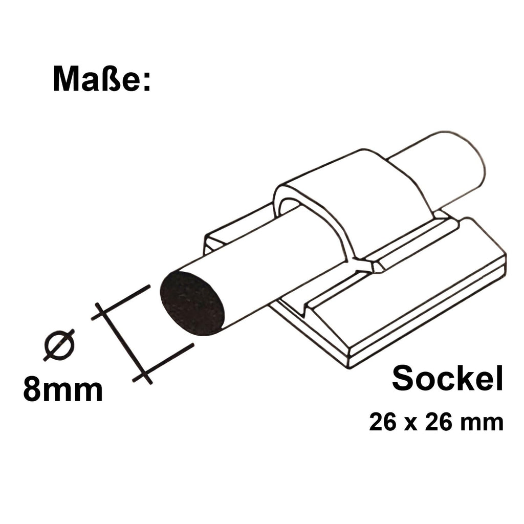 20 Stück Kabelhalter 8mm weiß selbstklebend 3M Kabelclips Kabelführung Kabelmanagement für den Schreibtisch USB Ladekabel Kabelklemmen Stromkabel Audiokabel KFZ
