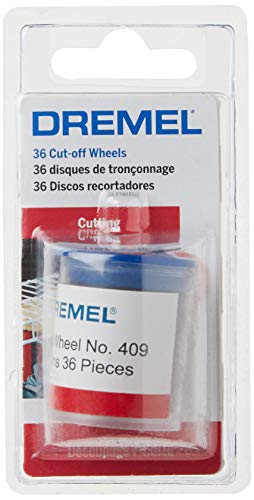 Dremel 409 Trennscheibe, 23,8 mm Durchmesser, 0,6 mm Scheibendicke, Schneiddrehwerkzeug-Zubehör (36 Stück)