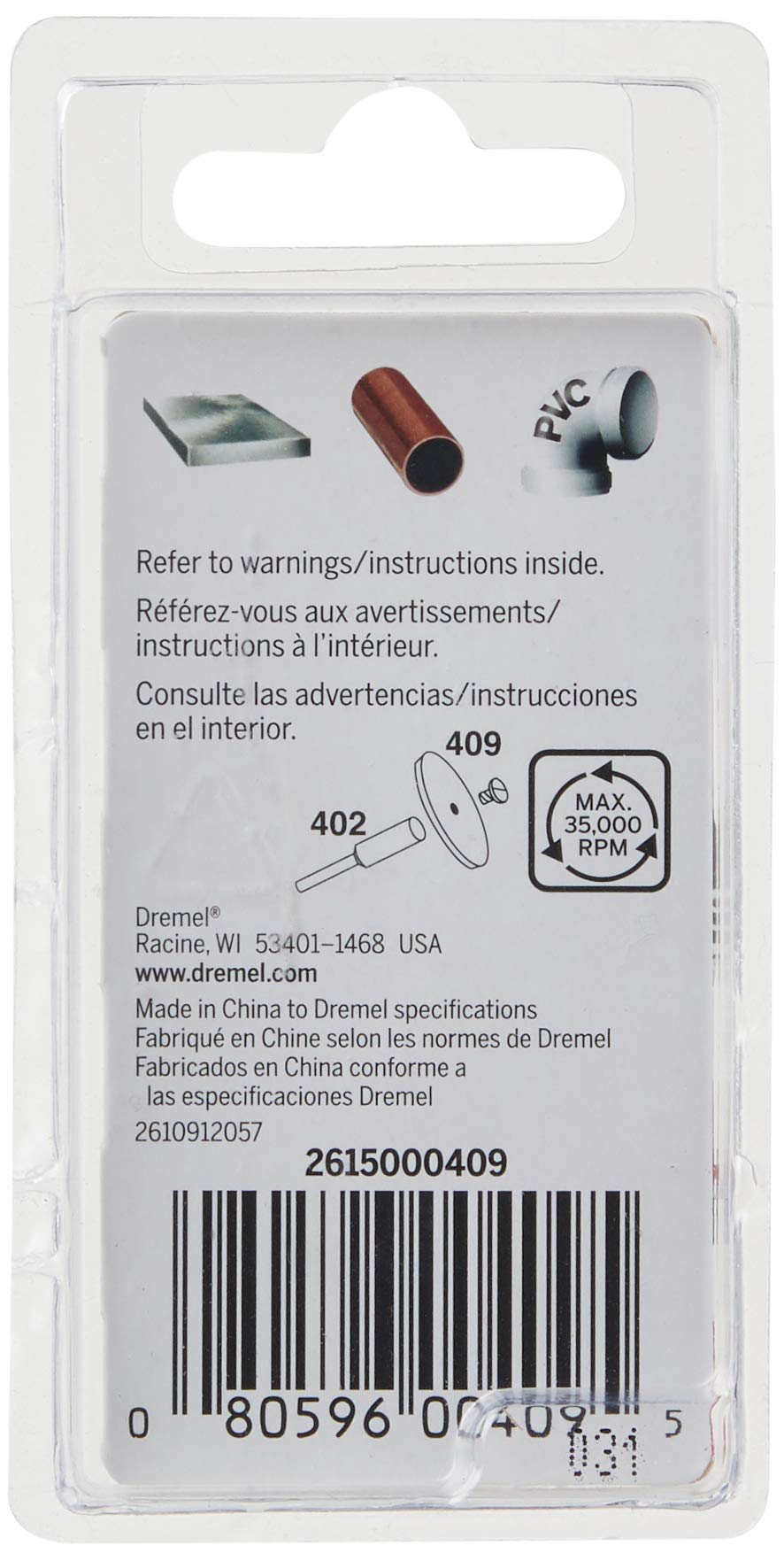 Dremel 409 Trennscheibe, 23,8 mm Durchmesser, 0,6 mm Scheibendicke, Schneiddrehwerkzeug-Zubehör (36 Stück)