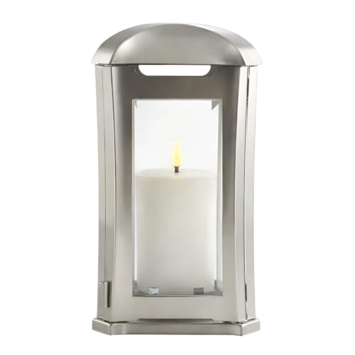 designgrab Grablampe Venezia Edelstahl silberfarben 13×13×24 cm – Kristallglas & Magnetverschluss
