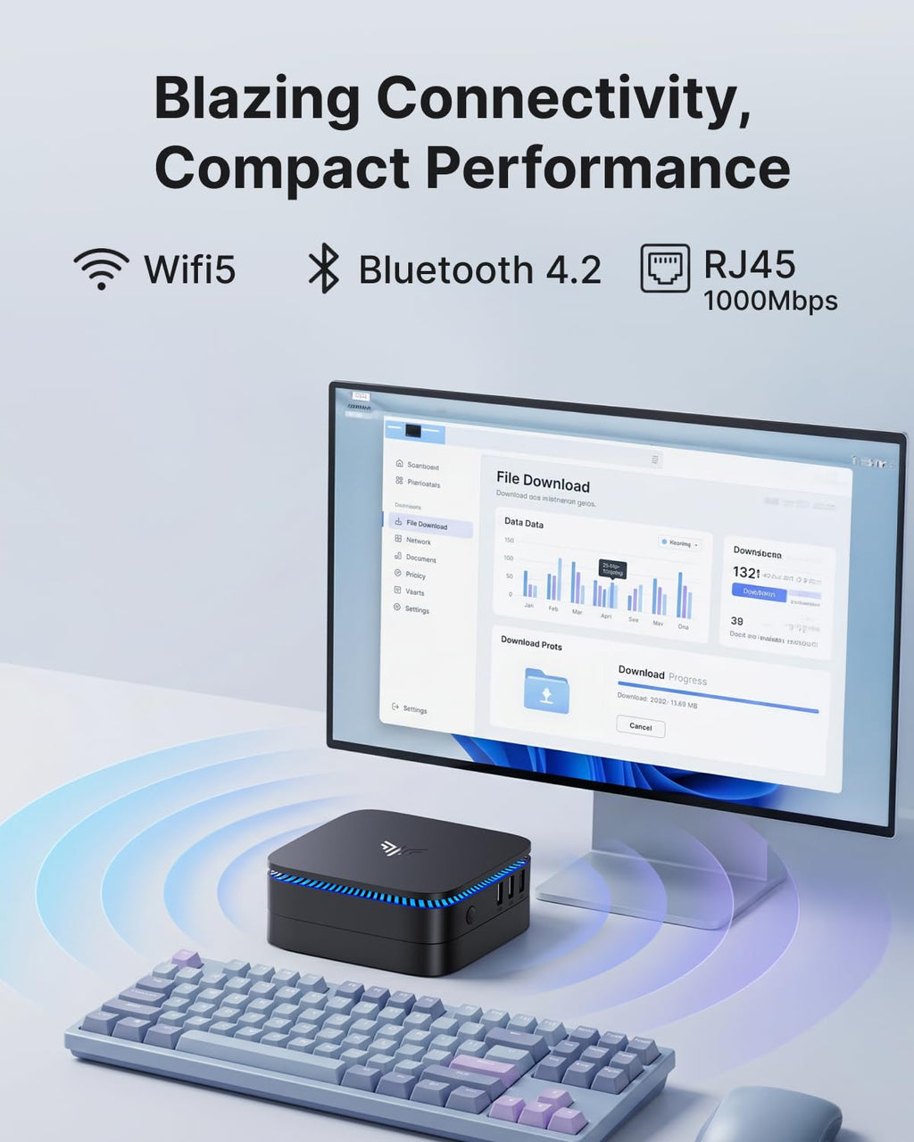 NiPoGi AK1PLUS Mini PC Ιntel N5030 (bis zu 3,1GHz) 12GB RAM+256GB SSD