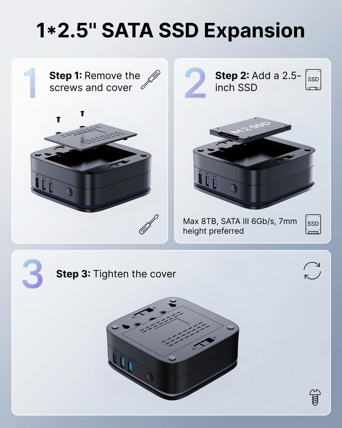 NiPoGi AK1PLUS Mini PC Ιntel N5030 (bis zu 3,1GHz) 12GB RAM+256GB SSD