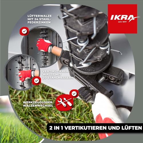 IKRA Elektro Vertikutierer Rasenlüfter IEVL 1840, Arbeitsbreite 40cm, 1800W