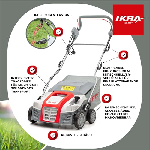 IKRA Elektro Vertikutierer Rasenlüfter IEVL 1840, Arbeitsbreite 40cm, 1800W