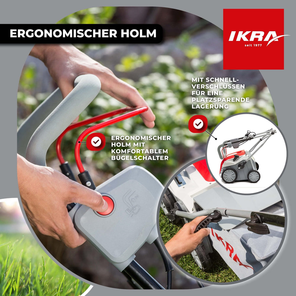 IKRA Elektro Vertikutierer Rasenlüfter IEVL 1840, Arbeitsbreite 40cm, 1800W