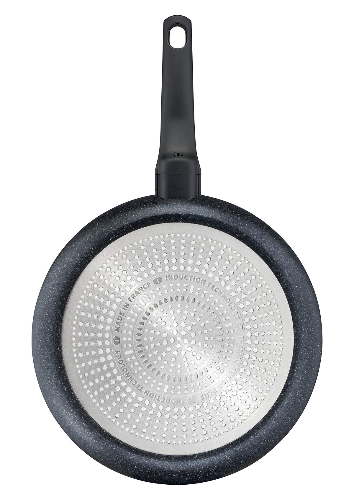 Tefal Black Stone Bratpfanne 28 cm, Mineralia+ Antihaftversiegelung, sicher, Thermo-Signal, induktionsgeeignet, gesund Kochen, Stone-Effekt, schwarz, G28106