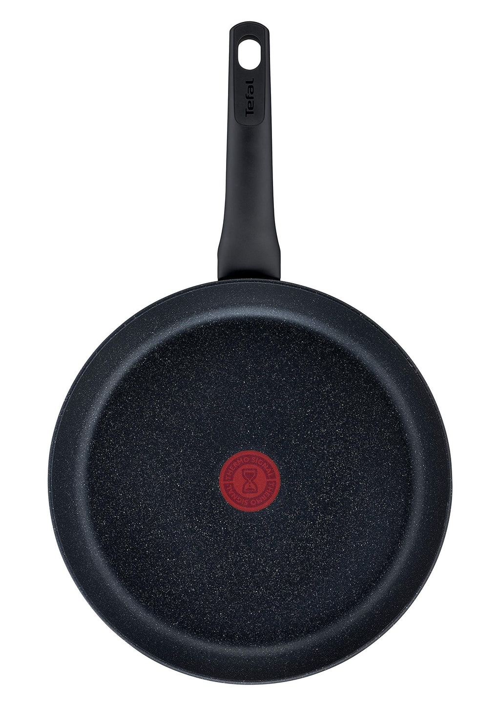 Tefal Black Stone Bratpfanne 28 cm, Mineralia+ Antihaftversiegelung, sicher, Thermo-Signal, induktionsgeeignet, gesund Kochen, Stone-Effekt, schwarz, G28106
