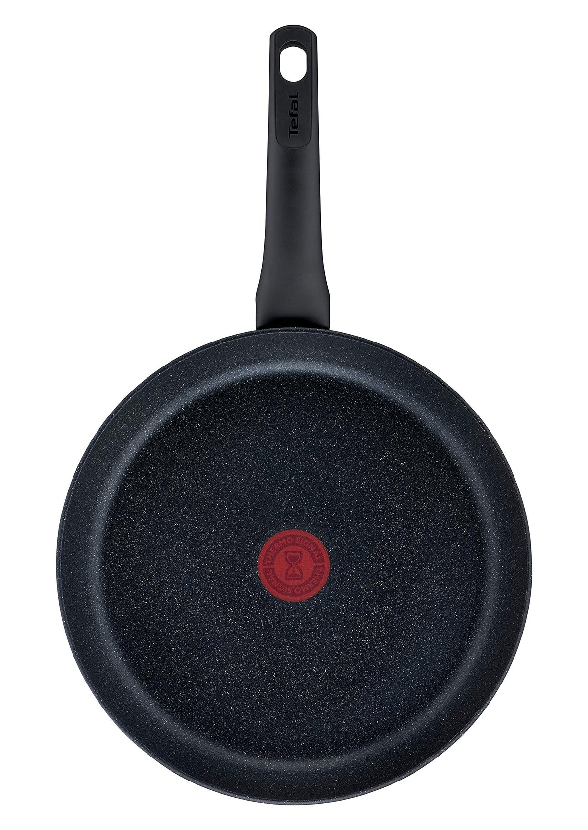 Tefal Black Stone Bratpfanne 28 cm, Mineralia+ Antihaftversiegelung, sicher, Thermo-Signal, induktionsgeeignet, gesund Kochen, Stone-Effekt, schwarz, G28106