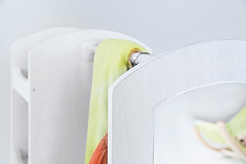 roba Garderobe, mit Kleiderständer, Regal, Kleiderstange & grossem Spiegel; aus Holz weiß lackiert