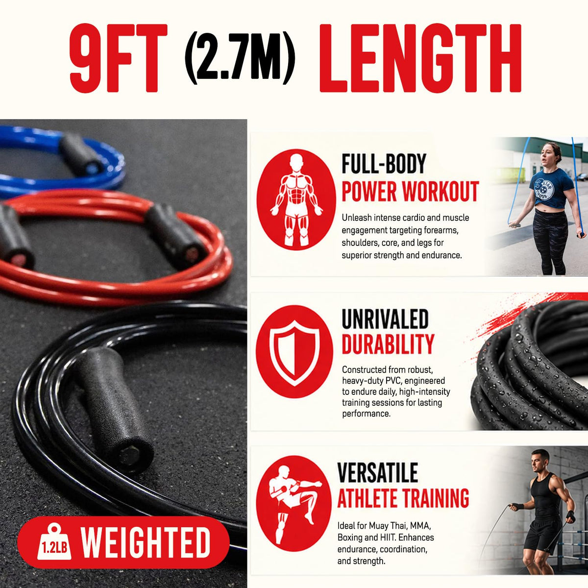 Elite Jumps Gewichts-Springseil Muay Thai 2.0 MMA
