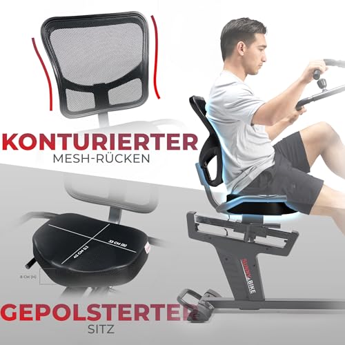 Sunny Health & Fitness Elektromagnetisches Liege-Crosstrainer-Übungs-Ellipsenfahrrad mit Armtrainern, SunnyFit®-App-Konnektivität – SF-RBE4886SMART
