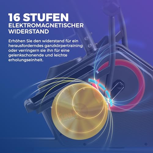 Sunny Health & Fitness Elektromagnetisches Liege-Crosstrainer-Übungs-Ellipsenfahrrad mit Armtrainern, SunnyFit®-App-Konnektivität – SF-RBE4886SMART
