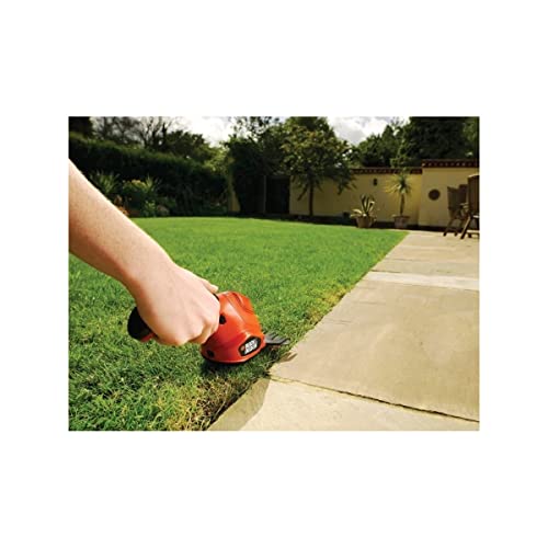 Black+Decker Akku-Grasschere GSL200 (3,6V Li-Ion, kompakte Rasenschere zur Rasenpflege, Akku-Laufzeit ca. 45 min, Einschaltsperre, inkl. Ladestation mit Ladekabel, LED-Ladeanzeige)