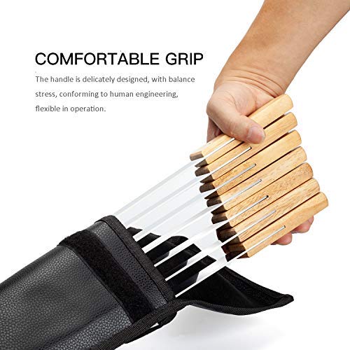 Goutime 60 cm Grillspieße aus Edelstahl mit Holzgriff, hitzeisoliert