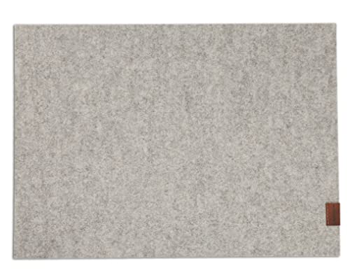 Platzset aus Filz | Wollfilz Tischset | Weiche Filzmatte & Tischunterlage | Merinowolle Naturwollfilz in Anthrazit, Hellgrau meliert, Senfgelb, Lagune – 36 x 49 cm