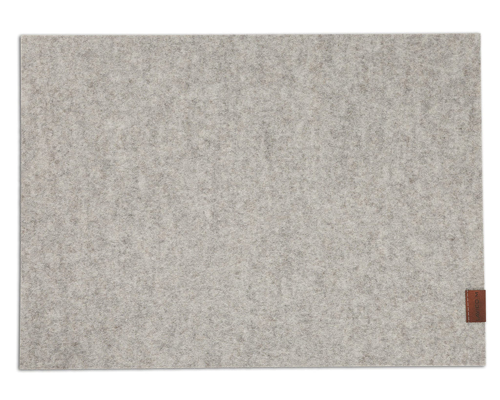Platzset aus Filz | Wollfilz Tischset | Weiche Filzmatte & Tischunterlage | Merinowolle Naturwollfilz in Anthrazit, Hellgrau meliert, Senfgelb, Lagune – 36 x 49 cm