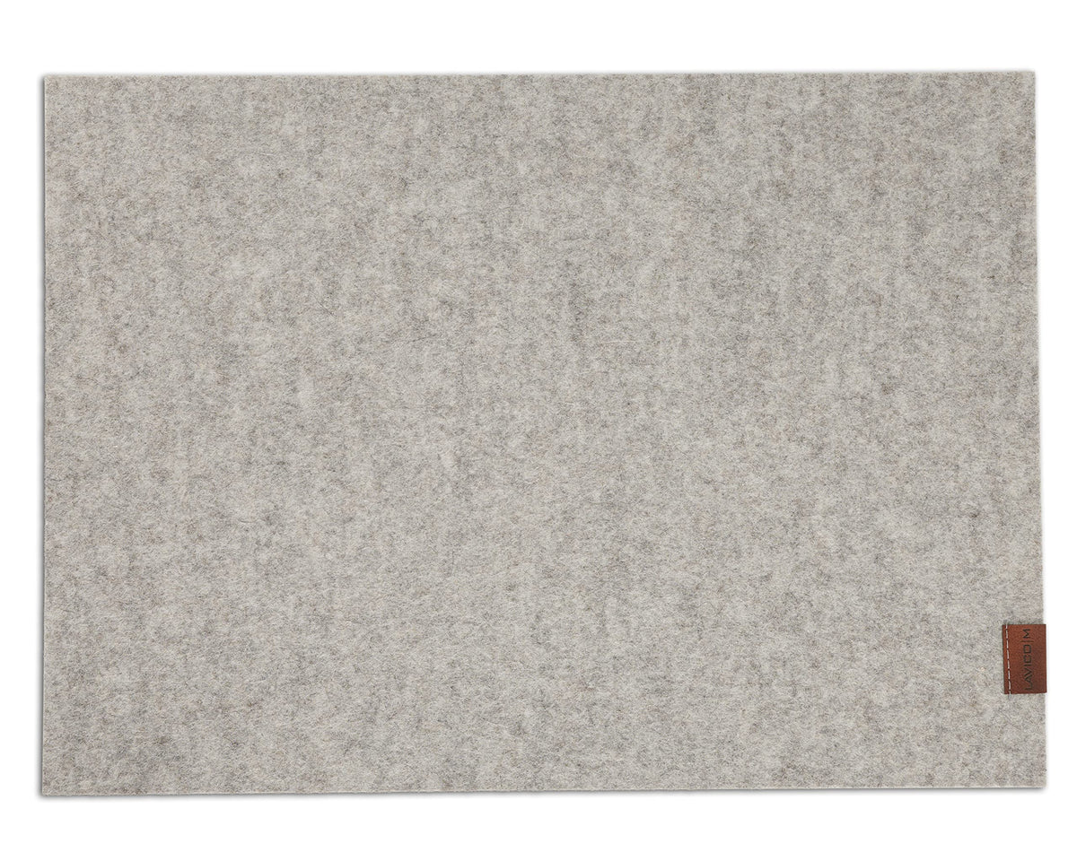 Platzset aus Filz | Wollfilz Tischset | Weiche Filzmatte & Tischunterlage | Merinowolle Naturwollfilz in Anthrazit, Hellgrau meliert, Senfgelb, Lagune – 36 x 49 cm