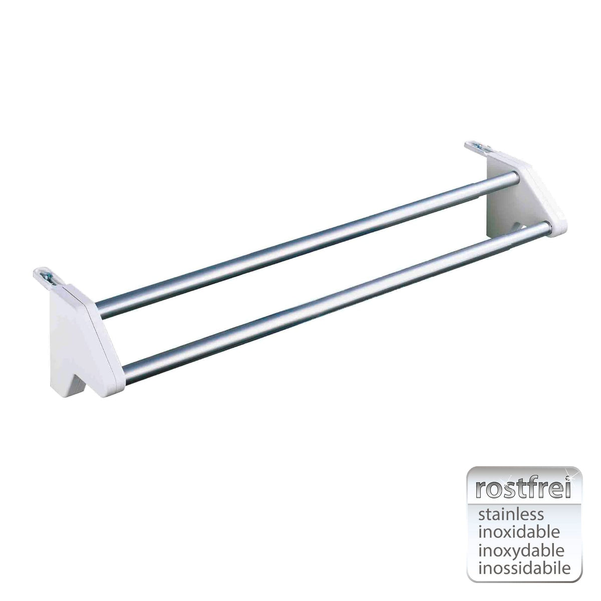WENKO Heizkörper-Wäschetrockner Twin, stabiler Wäschetrockner zum Einhängen an den Heizkörper, Länge: 2 x 60 cm, universell einsetzbar, aus rostfreiem Aluminium, Maße (B x H x T): 60 x 13 x 11,5 cm