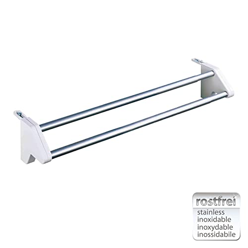 WENKO Heizkörper-Wäschetrockner Twin, stabiler Wäschetrockner zum Einhängen an den Heizkörper, Länge: 2 x 60 cm, universell einsetzbar, aus rostfreiem Aluminium, Maße (B x H x T): 60 x 13 x 11,5 cm