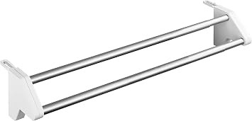 WENKO Heizkörper-Wäschetrockner Twin, stabiler Wäschetrockner zum Einhängen an den Heizkörper, Länge: 2 x 60 cm, universell einsetzbar, aus rostfreiem Aluminium, Maße (B x H x T): 60 x 13 x 11,5 cm