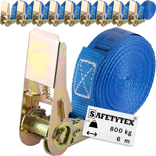 Safetytex Spanngurt 800 daN einteilig 25 mm 4-6 m Ratsche (10 Stück / 6m)