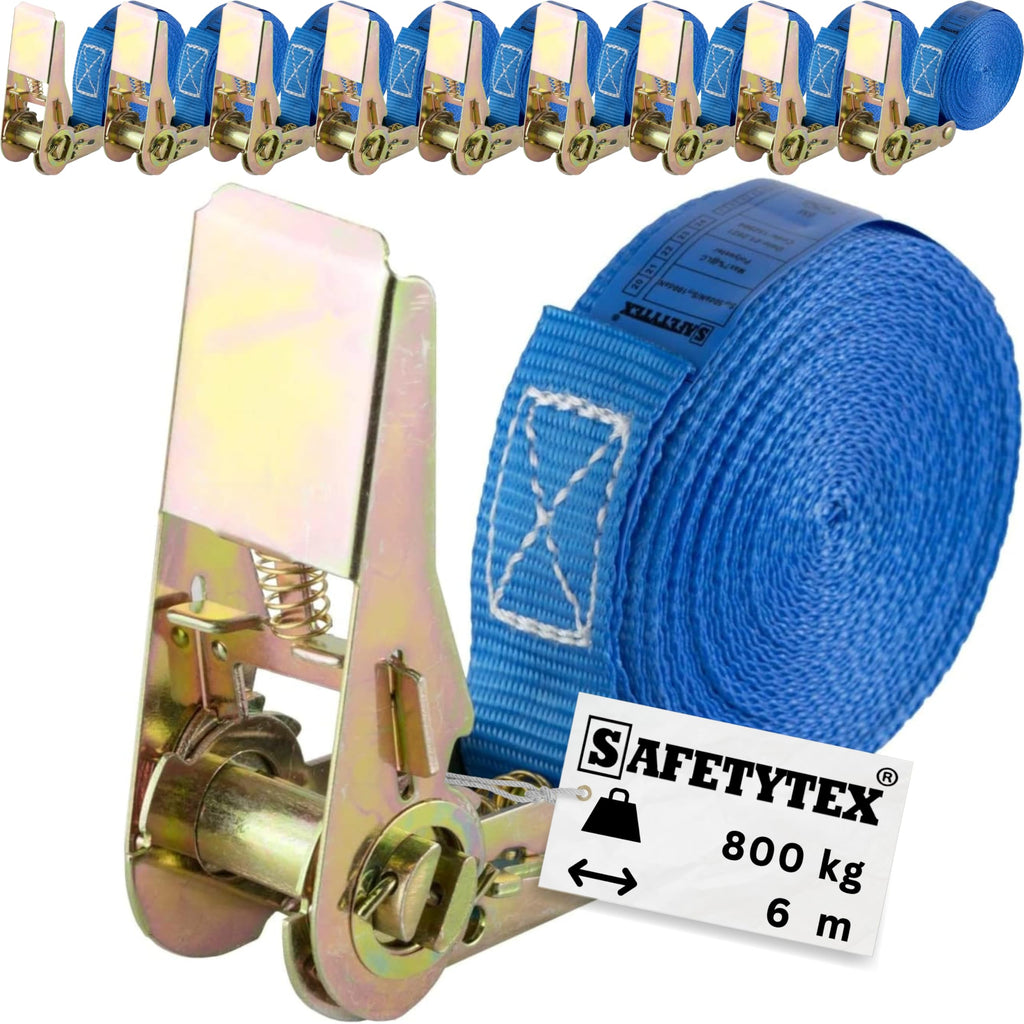 Safetytex Spanngurt 800 daN einteilig 25 mm 4-6 m Ratsche (10 Stück / 6m)
