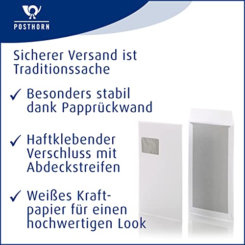 POSTHORN Papprückwandtasche C4 (100 Stück) - 324 x 229 mm - 120g/m²