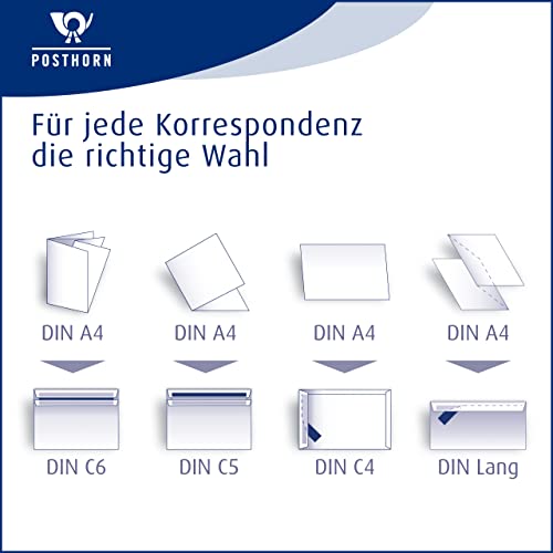 POSTHORN Papprückwandtasche C4 (100 Stück) - 324 x 229 mm - 120g/m²