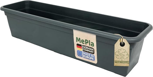 MePla Blumenkasten Balcony Standard Länge 80 cm, Breite 16,7 cm, Anthrazit, wetterfest aus UV-beständigem Kunststoff
