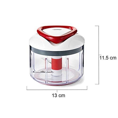 Zyliss Easy Pull Universalhacker Manuell, 750ml, Gemüsehobel, Zwiebelschneider, Zerkleinerer für Obst und Gemüse, Mit extra scharfen Klingen im patentierten Swiss Design