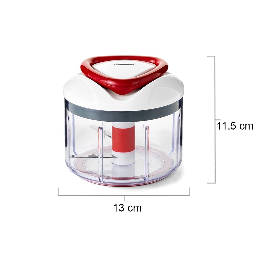 Zyliss Easy Pull Universalhacker Manuell, 750ml, Gemüsehobel, Zwiebelschneider, Zerkleinerer für Obst und Gemüse, Mit extra scharfen Klingen im patentierten Swiss Design