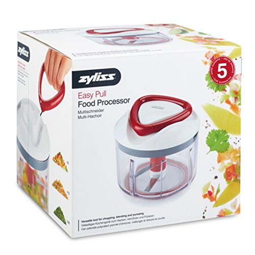 Zyliss Easy Pull Universalhacker Manuell, 750ml, Gemüsehobel, Zwiebelschneider, Zerkleinerer für Obst und Gemüse, Mit extra scharfen Klingen im patentierten Swiss Design