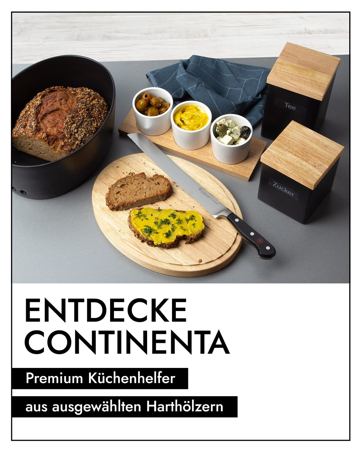 Continenta Brottopf Keramik | Mit Praktischen Luftlöchern Gegen Austrocknen & Schimmel | Handmade In Portugal | Weiß (30x23x13,5cm)