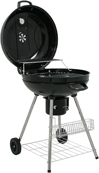 BBQ-Toro Kugelgrill Birch 57 cm | Grillfläche Ø 55 cm | Holzkohlegrill mit Deckel und abnehmbaren Aschekasten | schwarz | Rundgrill | BBQ Grill mit Lüftungsschieber, Barbecue Grill Holzkohle